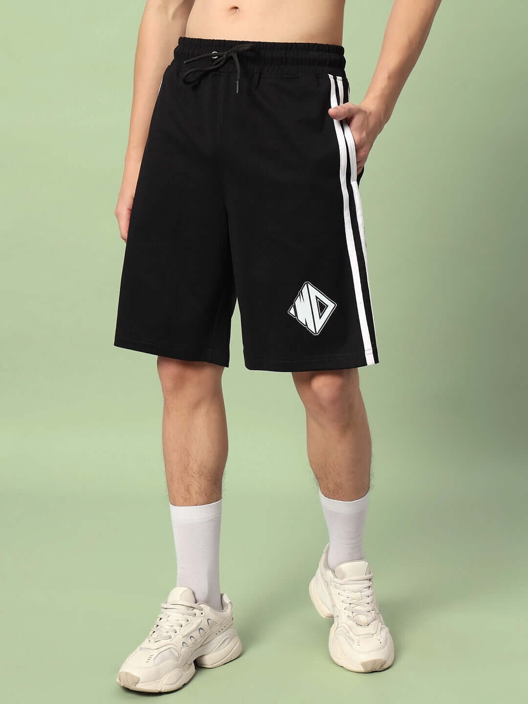 WD Premium Regular Fit Black Shorts with Custom Fit Option