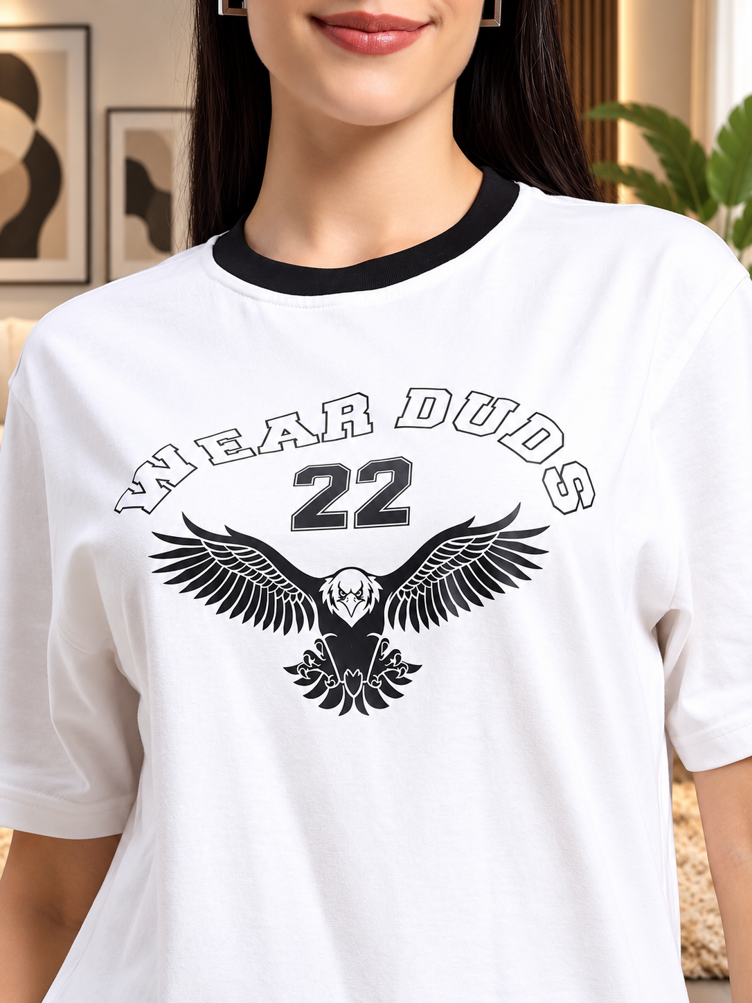 WOMEN EAGLE WINGS REGULAR FIT T-SHIRT WHITE