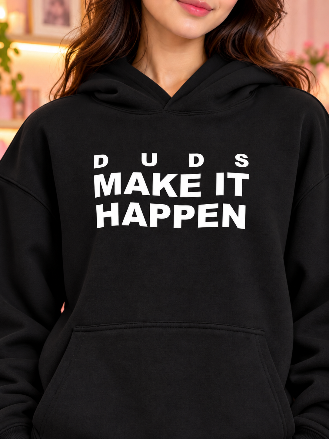WOMEN MAKE IT HAPPEN FLEECE CO-ORD SET BLACK