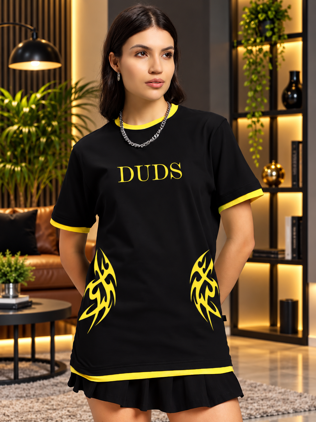 WOMEN NIMO REGULAR FIT T-SHIRT BLACK - Wearduds, view 2