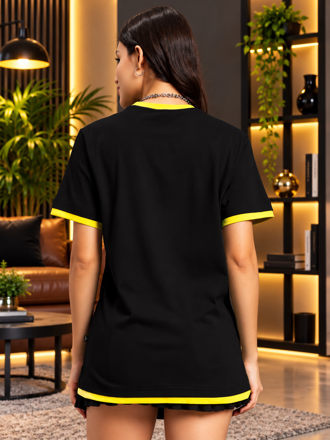 WOMEN NIMO REGULAR FIT T-SHIRT BLACK - Wearduds, view 3