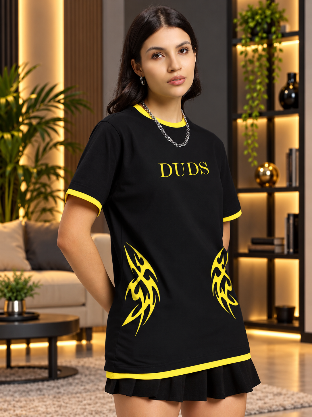 WOMEN NIMO REGULAR FIT T-SHIRT BLACK - Wearduds, view 5