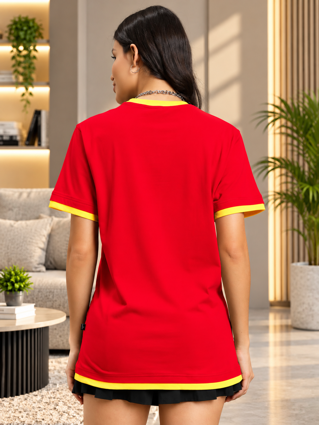 WOMENS NORIBA REGULAR FIT T-SHIRT RED - Wearduds, view 3