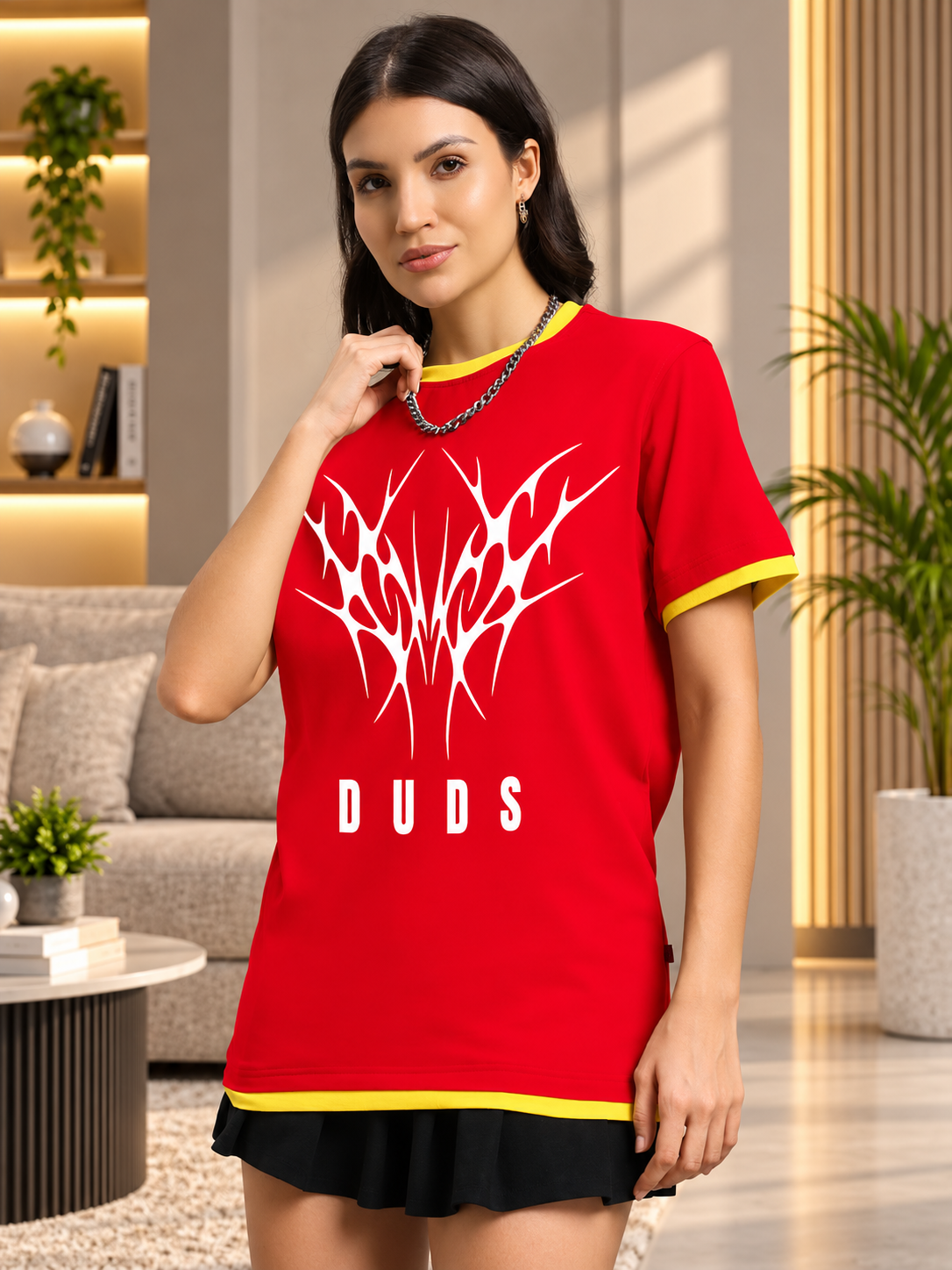 WOMENS NORIBA REGULAR FIT T-SHIRT RED - Wearduds, view 4