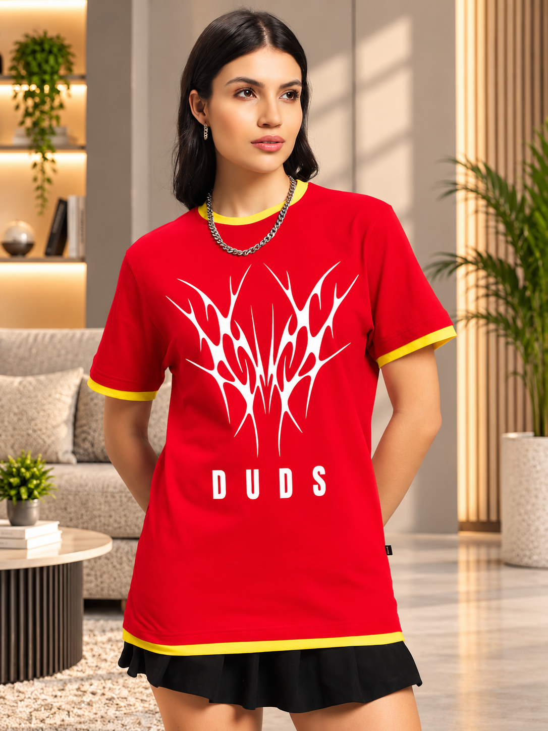WOMENS NORIBA REGULAR FIT T-SHIRT RED - Wearduds, view 5