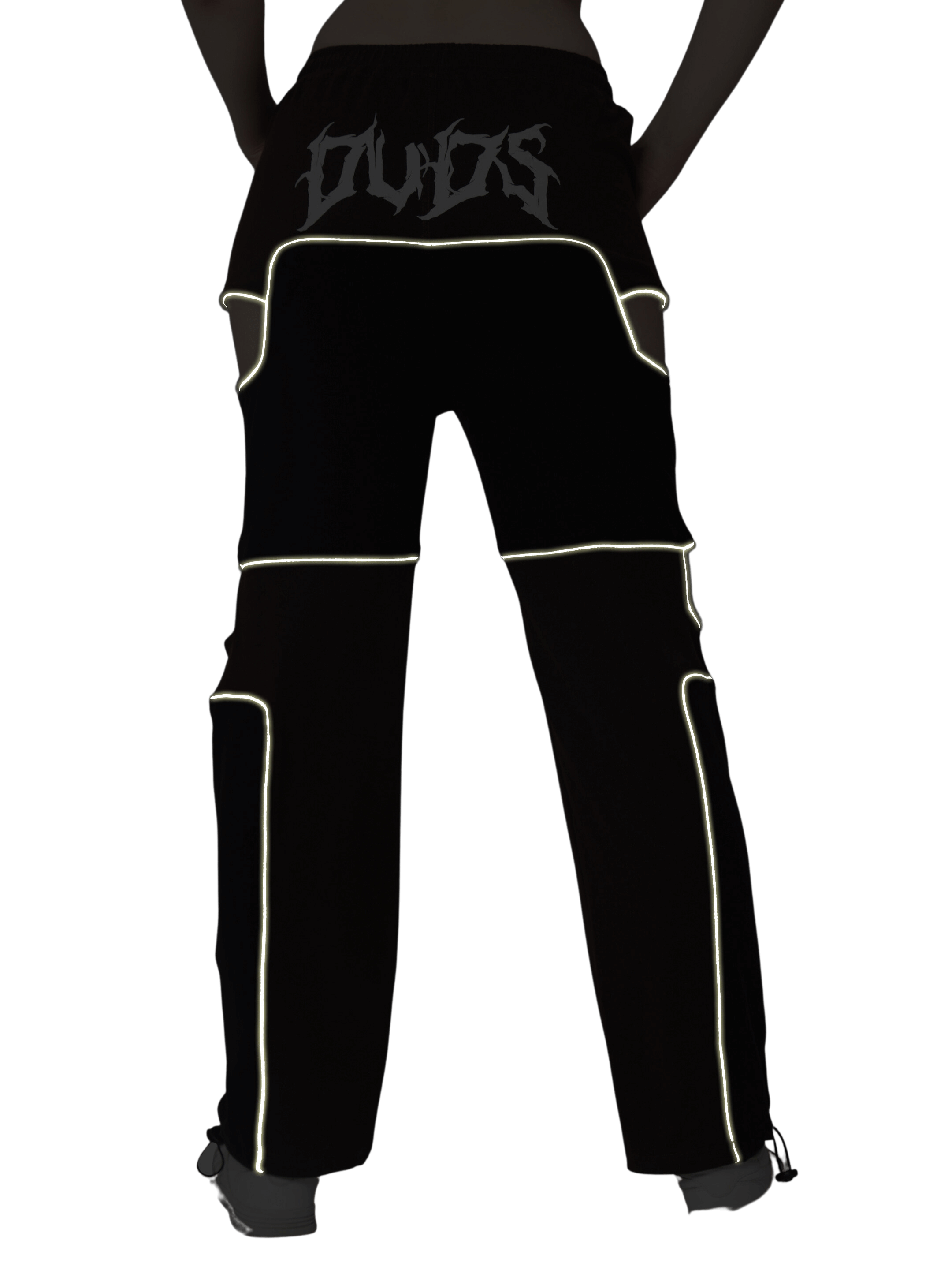 Back view of Women's Oddy Co-Ord Set in brown, featuring reflector detailing on premium cotton fabric.