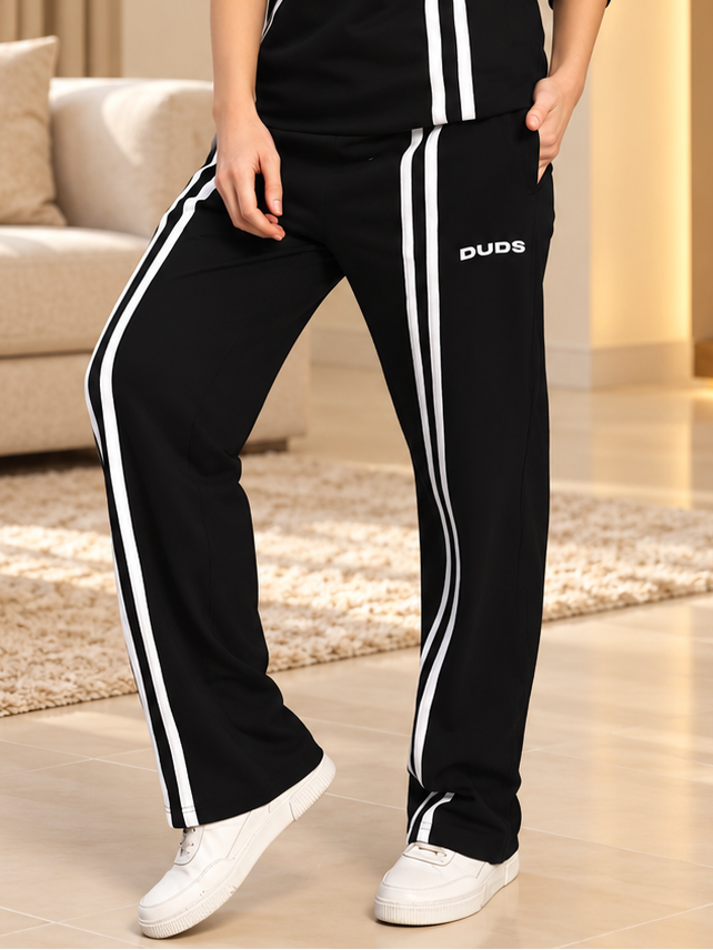 WOMEN'S OUTLOOK 2 STRIPE JOGGER BLACK - Wearduds, view 4