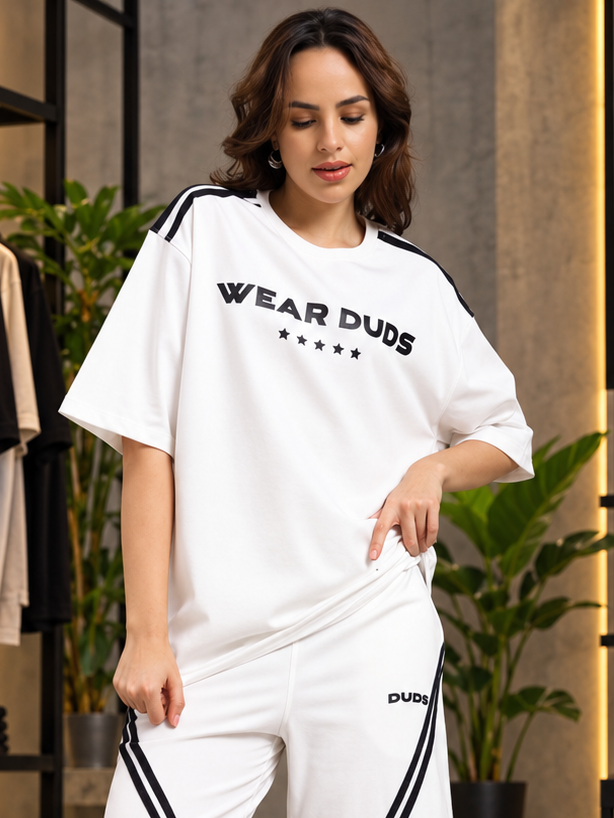 WOMEN'S STAR JUMPER OVER-SIZED T-SHIRT OFF WHITE - Wearduds, view 4