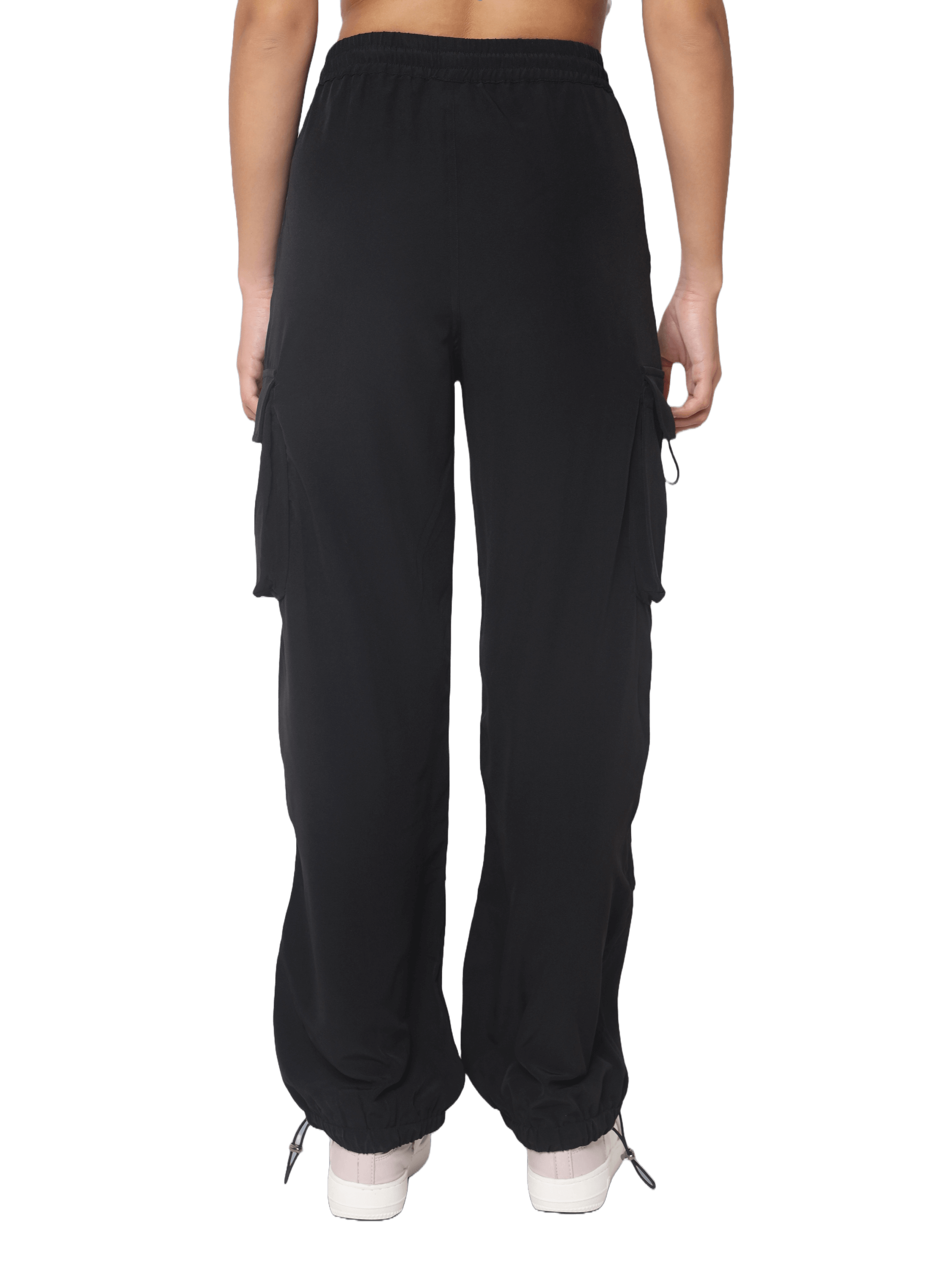 Street Wear Parachute Cargo Pants (Black) - Wearduds