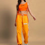 WOMEN'S SQUEEZE CO-ORD SET WITH PRINT YELLOW-ORANGE
