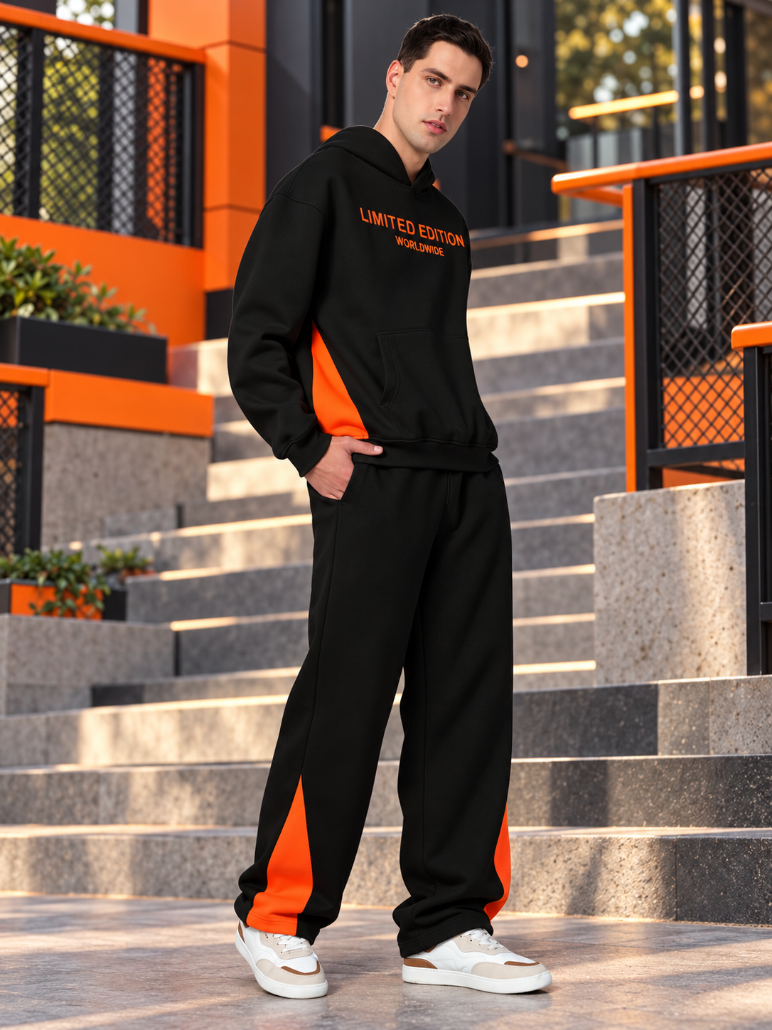 WORLDWIDE FLEECE CO-ORD SET BLACK - Wearduds, view 4