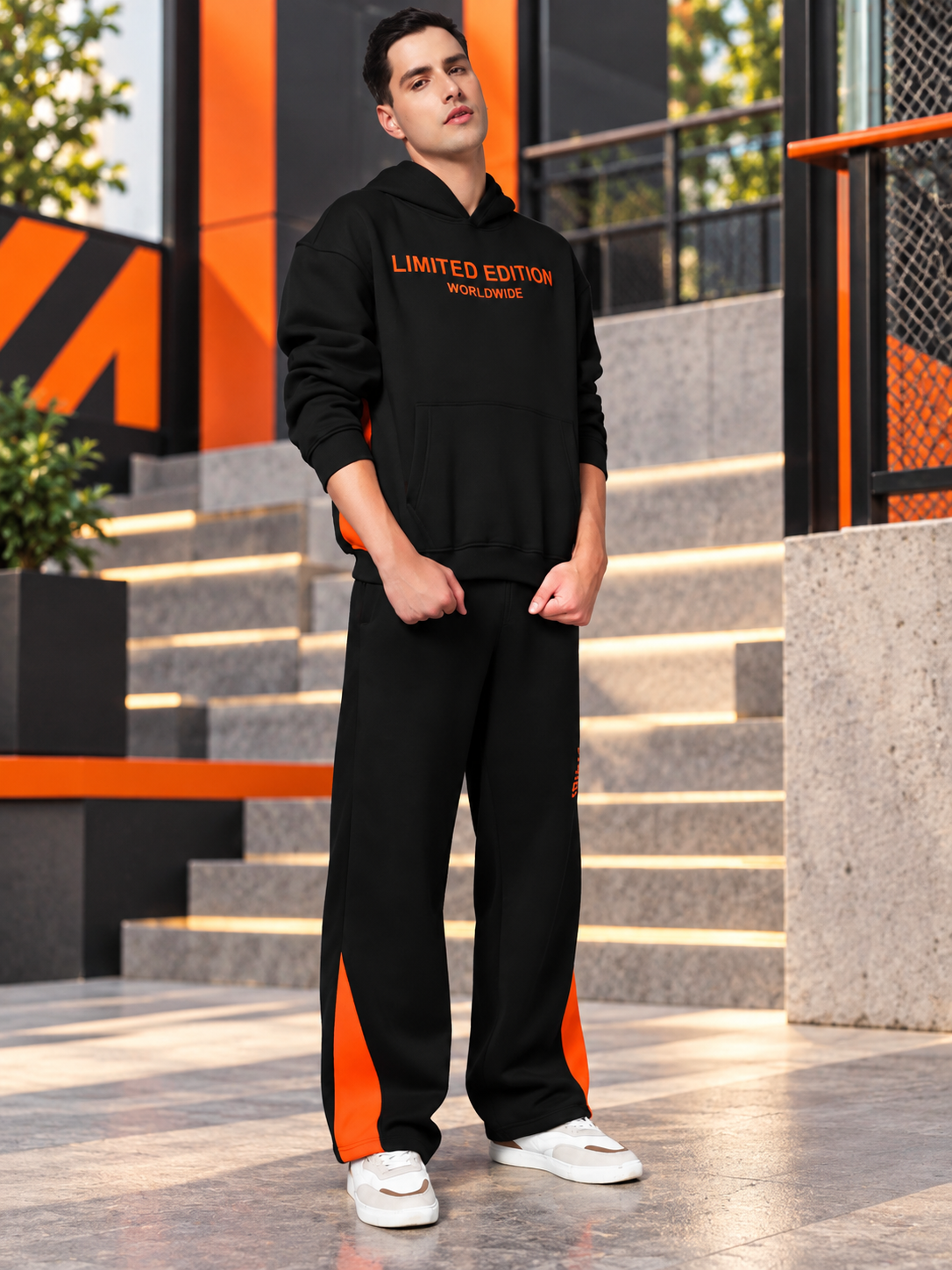 WORLDWIDE FLEECE CO-ORD SET BLACK - Wearduds, view 5
