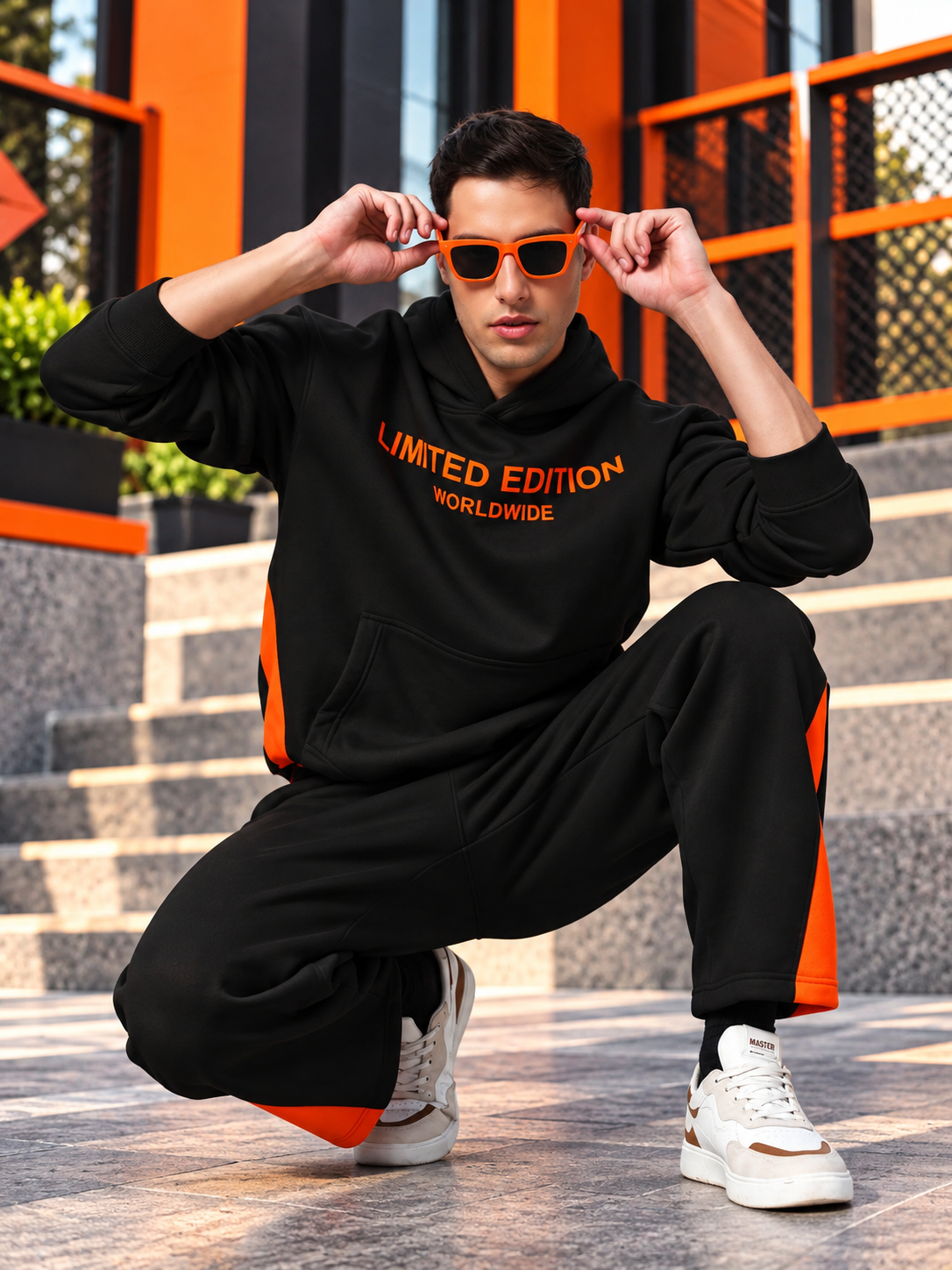 WORLDWIDE FLEECE CO-ORD SET BLACK - Wearduds, view 1