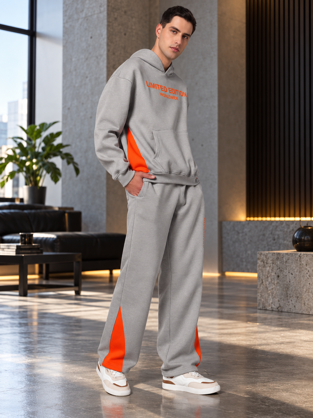 WORLDWIDE FLEECE COLORBLOCK CO-ORD GREY - Wearduds, view 3