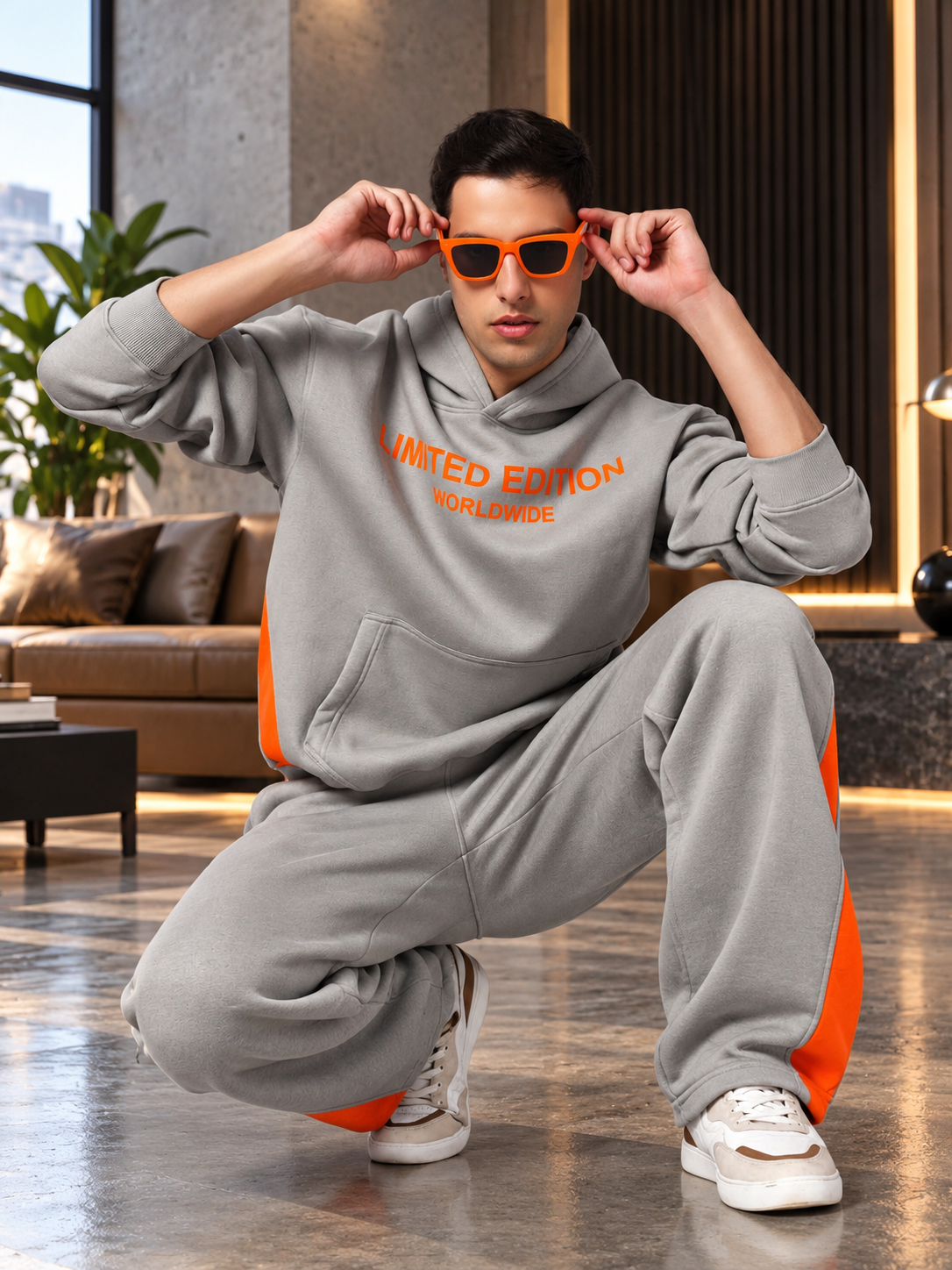 WORLDWIDE FLEECE COLORBLOCK CO-ORD GREY - Wearduds, view 4