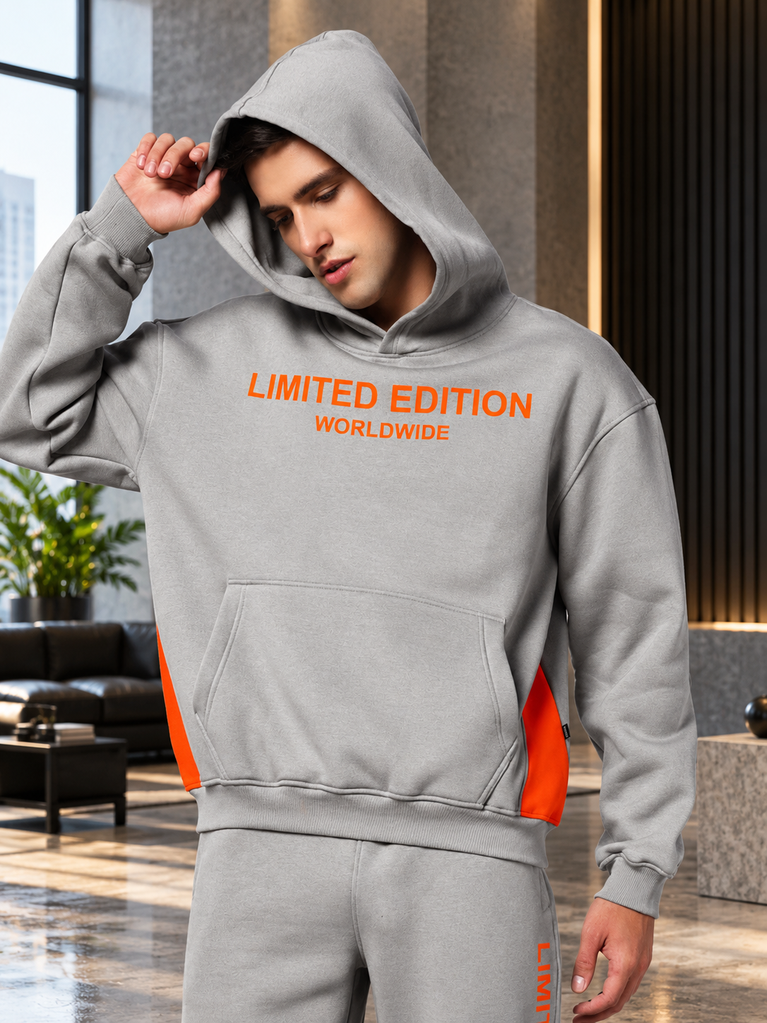 WORLDWIDE FLEECE COLORBLOCK CO-ORD GREY - Wearduds, view 5