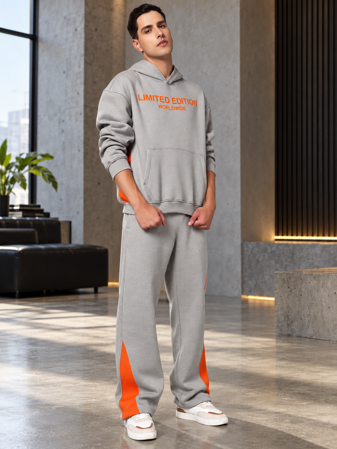 WORLDWIDE FLEECE COLORBLOCK CO-ORD GREY - Wearduds, view 1